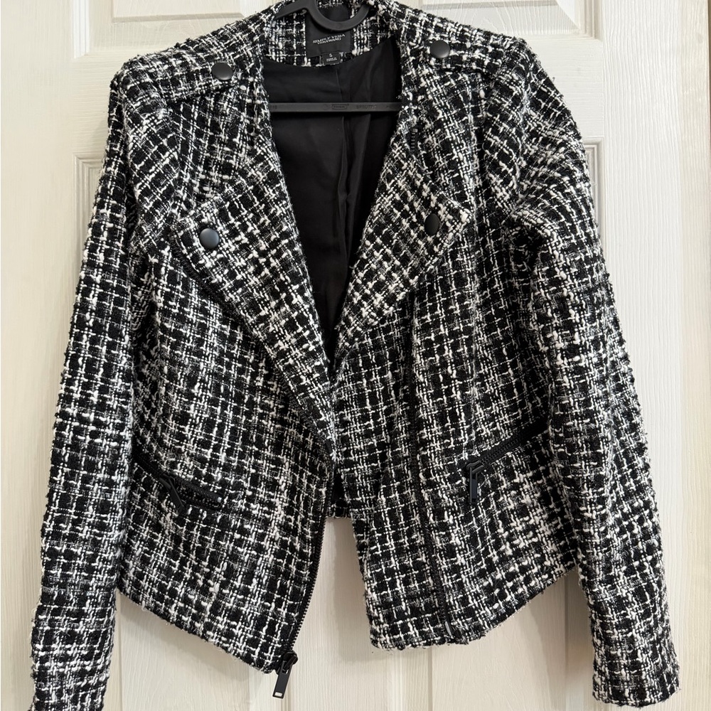 Simply Vera Vera Wang Black & White Tweed Jacket - Women’s Structured Coat